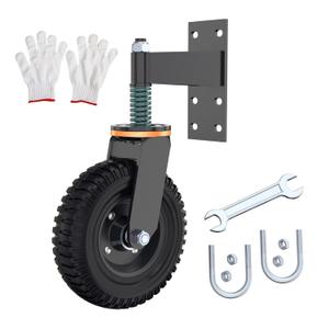 Gate Wheel, 8 Heavy Duty Fence Gate Wheel, Made of Fine Iron Solid Rubber, Maximum Weight Capacity 750 Lbs, Corrosion and Rust Resistant, for Wood Gates and Metal Pipe Gates. (Yellow Upgrade)