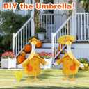 Raincoat Porch Goose Outfit for Large 23" High Cement or Plastic Goose Statue, Spring Yard Goose Cloths with Yellow Umbrella Decor for Outdoor Lawn Gaden Patio