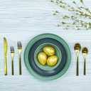 Zak Designs Melamine Dinnerware Set, 12-Piece, Service for 4, American Conventional (Grey)