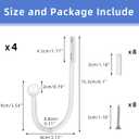 2 x 4 PCS Curtain Holdbacks, Wall Mounted Drapery Tiebacks Simple Style, White