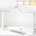 Nail Light for Desk Half Moon Light for Nail Desk 34Inch Foldable LED Table Lamp Manicure for Table Adjustable Dimmable Half Moon Lamp for Lash Beauty Tattoos Crafts Gold White