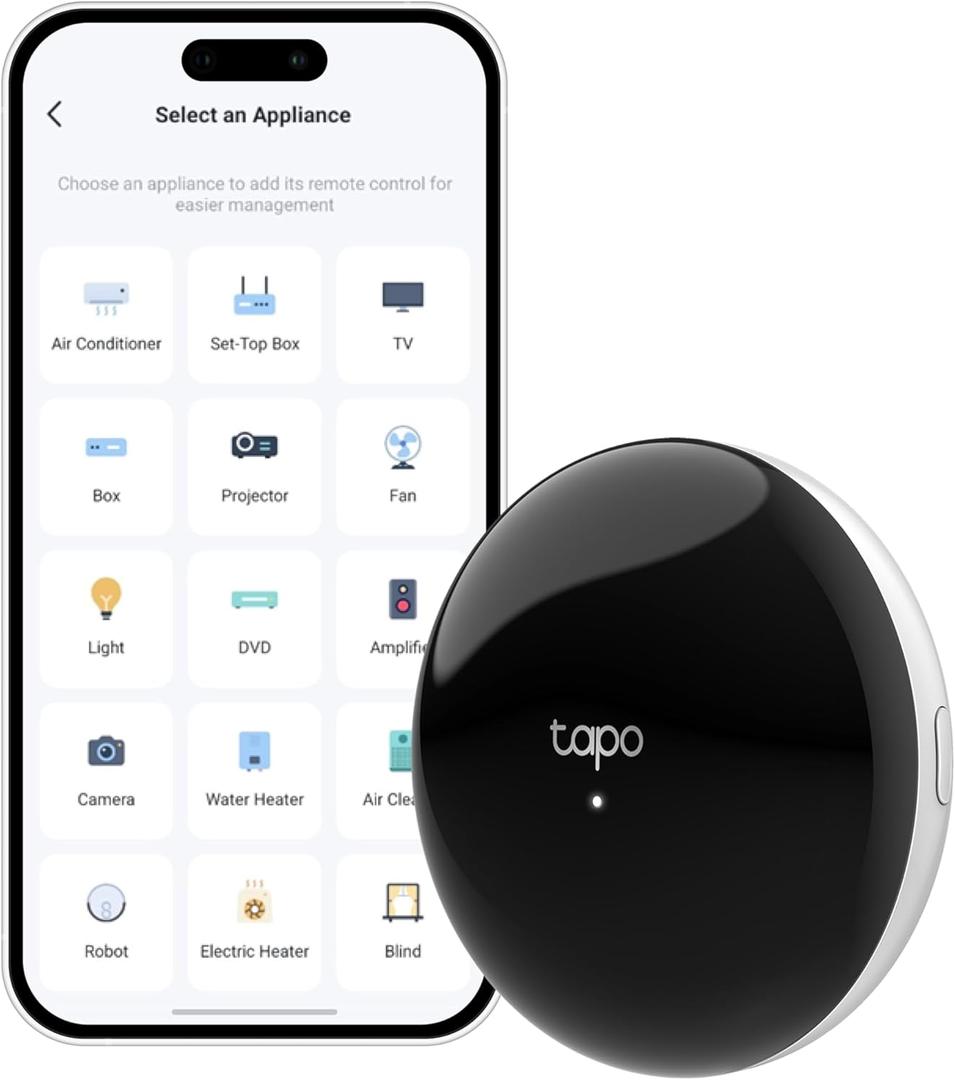 Tapo Smart IR & IoT Hub with Chime - Universal Remote for TVs, ACS, & 18+ Device Types, Matter-Certified, Supports 8,000+ Infrared Brands, Voice & App Control, Custom Schedules & Automations, H110