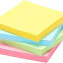 4 x Memo Paper, Colored self-Adhesive Note Paper, Student Notebook, memo and Message Notebook, Each 100 PagesUsed for Office, Home, and School (Medium)