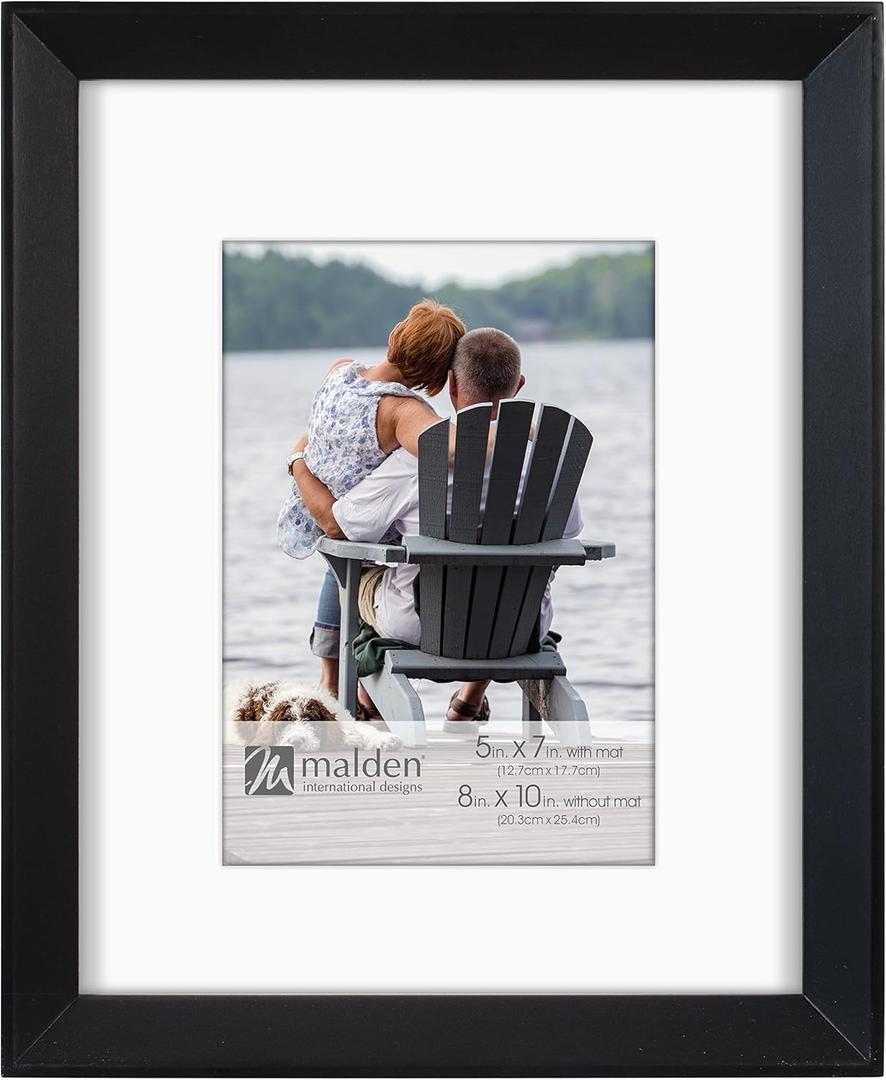 Black Wedge Matted Wood Matted 8x10/5x7-5x7