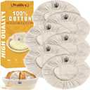 Walfos 6 Pieces 10 Inch Oval Bread Proofing Basket Cloth,Rattan Baking Dough Basket Cover Liner, Sourdough Banneton Proofing Cloth, Fermentation Basket Linen Liner for Baking Supplies
