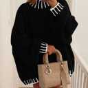 PRETTYGARDEN Women's 2026 Fall Oversized Pullover Sweaters Long Sleeve Mock Neck Chunky Knit Jumper Tops Winter Clothing (XL)