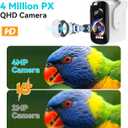 AiQInu Solar Powered Bird Feeder with Camera, 4K QHD Live Video, AI Bird Recognition, Auto Recording, Outdoor Waterproof Bird Watching Camera, Live Stream Bird House for Bird Lovers Gift