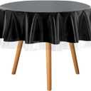 sancua Clear Plastic 100% Waterproof Round Tablecloth - 70 Inch - Vinyl PVC Table Cloth Protector Oil Spill Proof Wipe Clean Table Cover for Dining Tables, Parties, Camping, Crystal Clear
