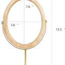 Tstarer Desk Makeup Mirror with Solid Wood,Elliptical Vanity Table Mirror for Living Room Bedroom (7.5 W x 13.5 H) (Natural Wood)