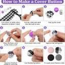 100 Sets Cover Buttons Kit with Tools Size Buttons to Cover Self Cover Buttons with Wire Backs DIY Fabric Cloth Cover Buttons (Size 24/0.59 Inch)