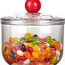 30oz Clear Candy Jar with Lid for Office Desk, Plastic Cookie Storage Jar for Kitchen Counter, 900ml