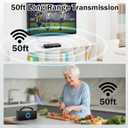 5.8Ghz Wireless Speakers for TV, 30-hrs Playtime, Portable TV Speakers for Hard of Hearing Seniors, 50 ft Range Compatible with ARC, Opt, AUX, USB, Coax Port (Cables Included)