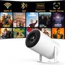 [Electronic Focus with Short Throw] PANSEBA Mini Projector with WiFi 6 and Bluetooth, Auto Keystone Outdoor Movie Projector, Big Screen Home Portable Projector for Phone/TV Stick/Laptop/HDMI