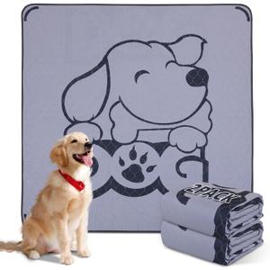 Washable Pee Pads for Dogs with Pheromones : 2 Packs Reusable Puppy Pads Super Absorbnet Dog Floor Mats for Whelping, Incontinence, Training, Crate , 72x72