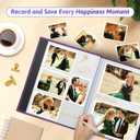 Popotop Photo Album Self Adhesive Scrapbook for 4x6 5x7 8x10 photos for Wedding Gifts & Baby Book, Leather Hardcover DIY Memory Book for Anniversary Family with Postcard, with A Scraper & Metallic Pen (12.6"x13.2" 20pages, Purple)