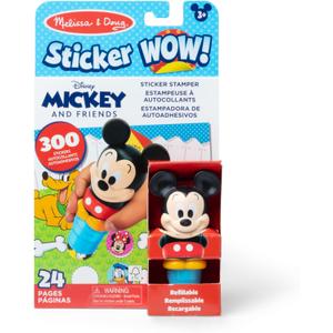 Melissa & Doug Sticker Wow! 24-Page Activity Pad and Sticker Stamper, 300 Stickers, Arts and Crafts Fidget Toy Collectible Character  Disney Mickey Mouse - for Kids Ages 3+ - FSC Certified