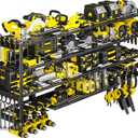 Extra Large 64" W Power Tool Organizer Wall Mount, Load 1000 lbs, Heavy Duty 4 Tier Garage Storage Rack with 8 Drill Holders, 2 in 1 Corner or Straight Installation, Gift for Men