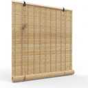 Bamboo Blinds for Interior Windows, Custom Bamboo Shades for Indoor Windows, Light Filtering, Easy to Install, Bambo Roll Up Blinds for Outdoor Patio, Decks, Porch, Backyards