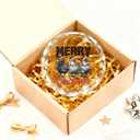 ZOFGUO Chicken Christmas Ornament, Funny Santa Chicken Clear Christmas Ornaments Decorations, Farm Xmas Hen Rooster Holiday Decorative Hanging Glass Ornament for Xmas Tree Car Holiday Decor