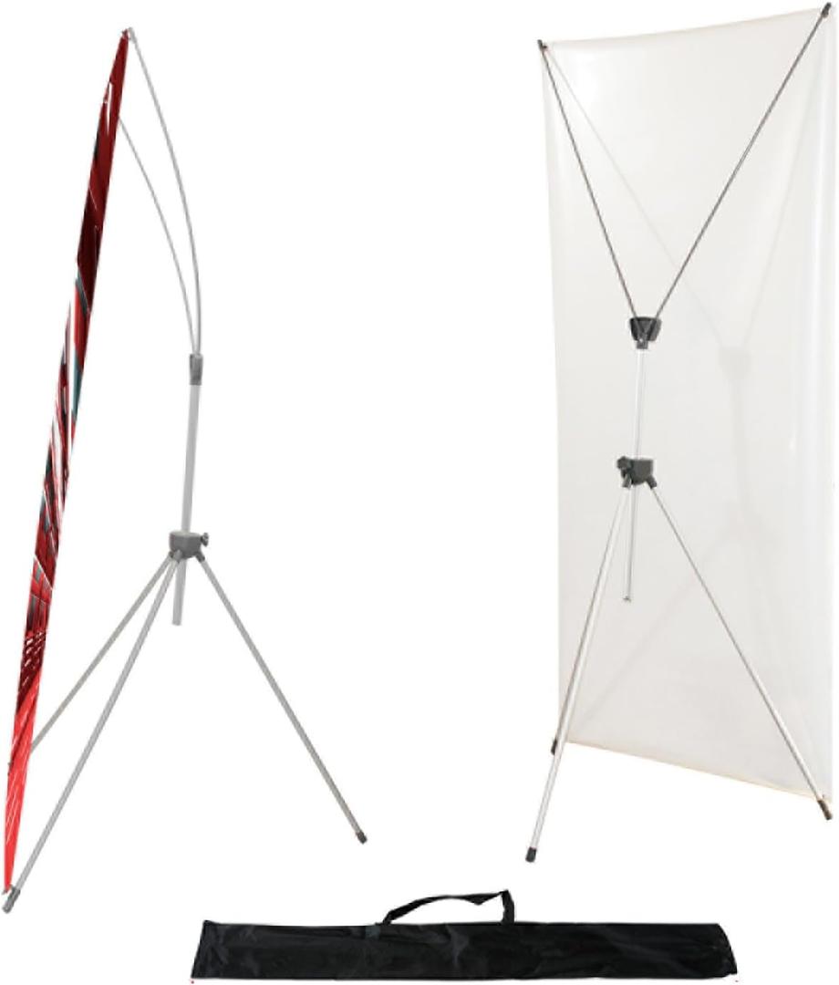 YDisplay X Banner Stand Adjustable Fit Banner Size from 23"X63" to 32"X78" Portable Oxford Bag for Trade Show Exhibition Market,2 Pack
