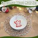 AHHFSMEI Paper Braided Round Placemats Set of 12 Natural Non-Slip Heat Resistant Table Mats for Dining Tables Woven Indoor & Outdoor Place mats for Thanksgiving(Silver)