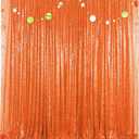 Orange Sequin Backdrop 8FTx8FT 1 Panel Glitter Fall Sequin Backdrop Sparkle Photo Background for Birthday Halloween Easter Thanksgiving