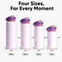 ENCOOL Leakproof Insulated Water Bottle with Straw Dual-Sip Water Bottle Bag-Safe Design for Work, Commute & Gym Keeps Drinks Cold All Day, 40 oz, Purple Cabbage