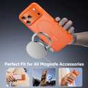Magnetic for iPhone 17 Pro Case Fits MagSafe Camera Len Protector*1 16FT Drop Resistant Matte Skin Feeling Back Cover Shockproof Slim Fit for iPhone 17 Pro Phone Case 6.3 inch,Orange