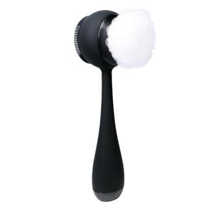 PMD Clean Body - Smart Body Cleansing Device with Silicone Brush & Three Interchangeable Attachments - Waterproof - SonicGlow Vibration - Cleanse, Exfoliate, & Massage Body (Black)