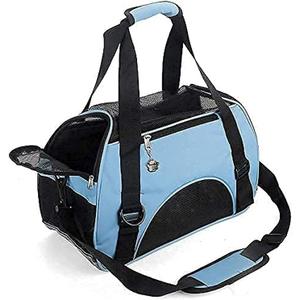Cat Carrier,Soft-Sided Pet Travel Carrier for Cats, Dogs Puppy Comfort Portable Foldable Pet Bag Airline Approved (Small Blue)