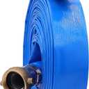 3" x 25ft PVC Lay Flat Water Pump Discharge Hose With Aluminum Pin Lug Fittings, Heavy Duty Reinforced Pool Backwash Hose Assembly