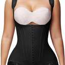 SHAPSHE Fajas Colombianas Moldeadoras Postpartum Stage 2/3 Body Shaper Tummy Control Shapewear for Women with 8 Bones (Medium, Black)