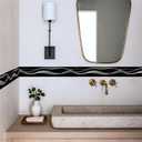 Black Wave Wallpaper Border 196x4 Inch Peel and Stick Wall Border Self Adhesive Double Ripple Removable Vinyl Trim for Living Room Bedroom Bathroom Kitchen Cabinet Decoration