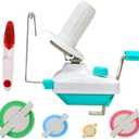 Yarn Ball Winder, Weaving Ball WinderNeedle Craft Yarn Ball Winder Hand Operated Sturdy with Metal Handle and Tabletop Clamp, with 4 Size Pom Pom Makers+1PS Scissors