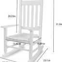 Kids Rocking Chair for Toddler and Children Comfy Recliner Wooden Rocker for Baby Girls Outdoor Lounge Child for Age 6-10 Indoor Anti-Tip Design Safe & Sturdy White, 6-10 years old