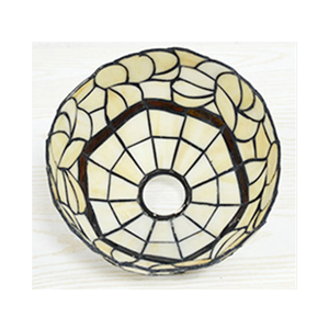 Beige Lily Lamp Shade Replacement Only 8 Inch Tiffany Style Stained Glass Lampshades, Pastoral Floral Mediterranean Lamp Shade for Chandelier Table Lamps Pendant Lamps Wall Lights,Large Hole