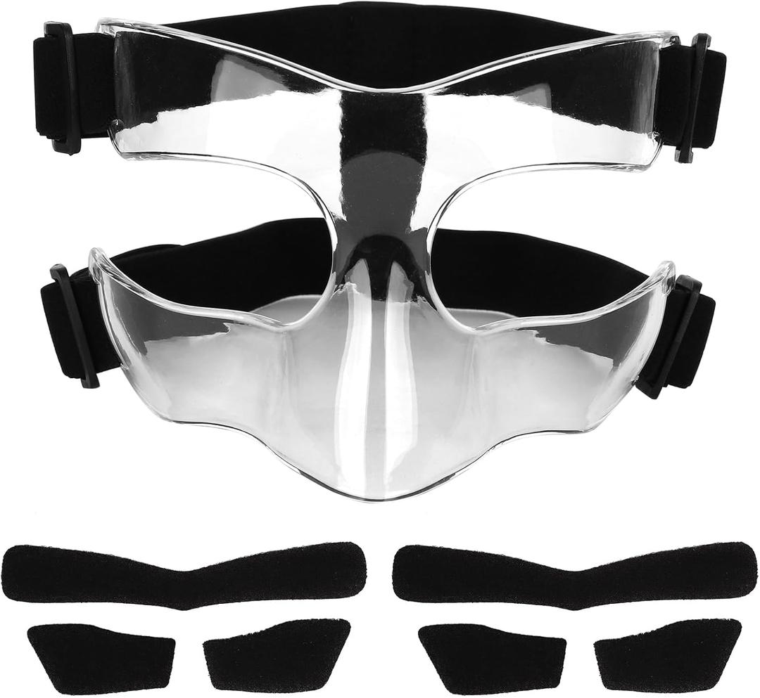 Nose Guard, Adjustable Face Shield Broken Nose Mask Clear Face Cover Protective Face Mask Nose Protector for Teenagers Adults Basketball Soccer Sports Accessories