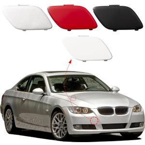Front Bumper Tow Hook Cover Towing Eye Cap Fit for BMW E92 Coupe E93 Convertible 3-Series 328i 335i 2007 2008 2009 2010 51117187956 (Black Right Passenger Side)