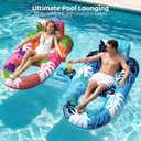 3 Pack Pool Floats Adult Heavy Duty, Inflatable Pool Lounger Float with Detachable Cup Holders & Backrest, Extra Large Pool Rafts Water Floaties for Adults Swimming Pools Beach Lake Party, 64"x 37"
