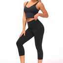 THE GYM PEOPLE Womens' Yoga Pants High Waist with Pocket Tummy Control (Small, Black)