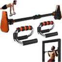 SQUATZ Doorway Pullup Bar & S-Shaped Push Up Bars - Pushup Handles for Floor - Door Frame Adjustable Pull Up Hanging Bar Home Gym Equipment