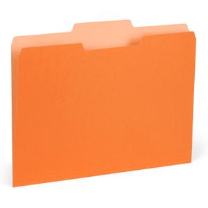 100 Blue Summit Supplies Orange File Folders Letter Size 1/3 Cut 100 Pack - Durable 11pt Two-Tone Paper, Orange Folders Bulk, Orange Manila Folders for Office and School