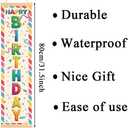 Colorful Happy Birthday Door Banner, Birthday Party Decor Banner, Home Wall Parties Decoration Supplies Decorations Indoor Outdoor Kids Girls Boys, Durable Fabric Decor for Celebrations
