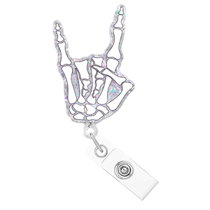 Funny Xray Skeleton Badge Reel Holder Nurse Gifts Radiology Radiologist Badge Reels Retractable for Nurses Cute Glitter RN CNA Nursing Student Badge Clip Medical PCT LPN ID Card Accessories