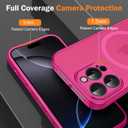Stronger Magnetic for iPhone 16 Pro Case, Heat Dissipation Frame, Compatible with Magsafe, Camera Protection, Matte Back Slim Protective Cover for iPhone 16 Pro 6.3 Inch, Pink