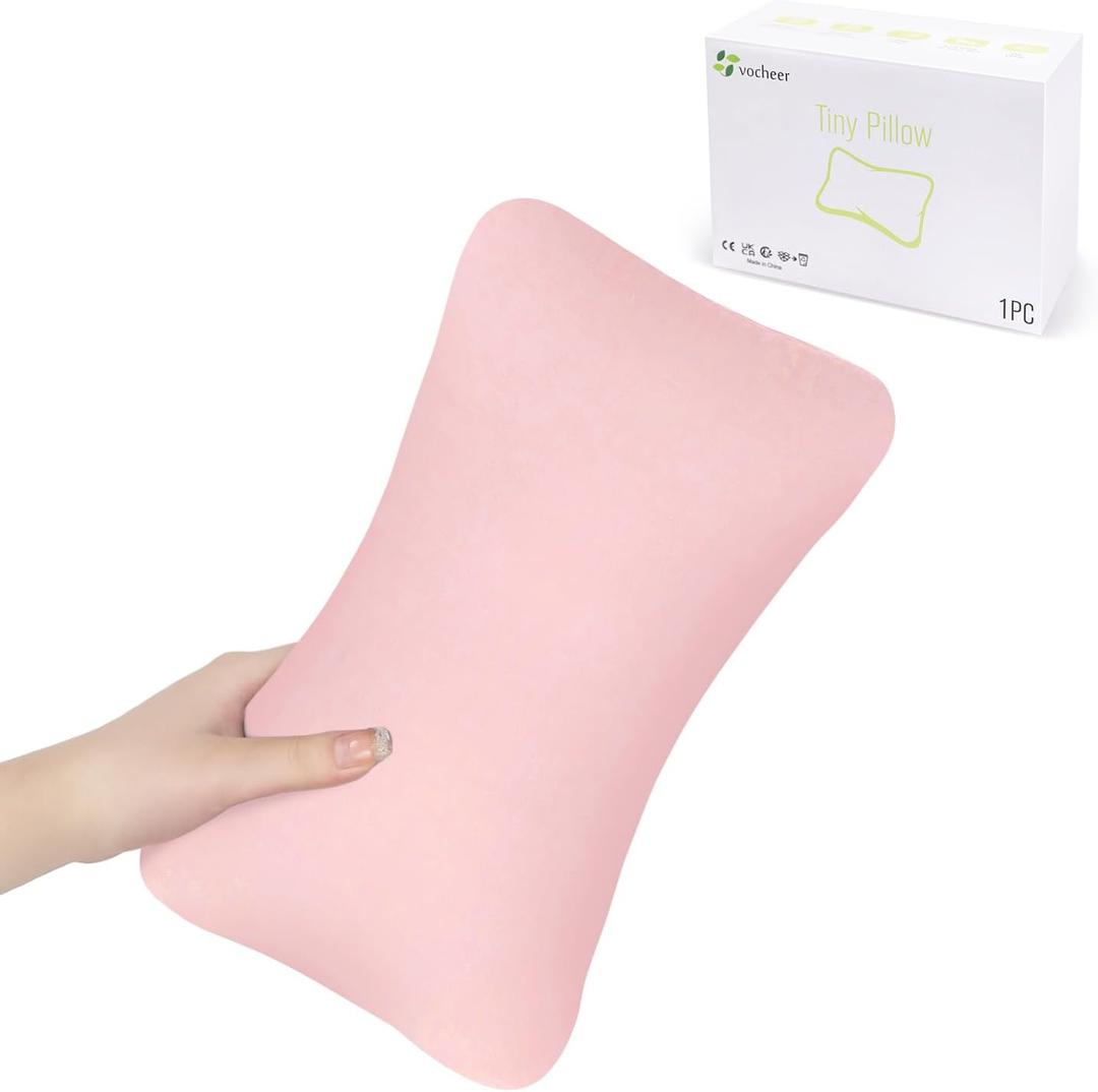 vocheer Small Pillows for Sleeping, 11"x7" Mini Pillow for Travel, Tiny Pillow for Neck, Lumbar, Knee, Wrist, Pets, Cotton Small Back Pillows for Travel, Bed, Office, Machine Washable, Dusty Rose-1pc