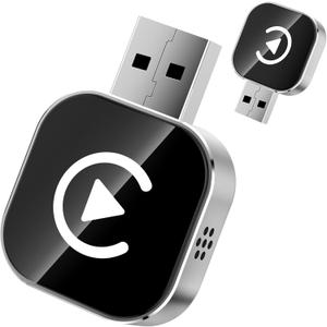Wireless Carplay Adapter for iPhone,Carplay Wireless Adapter for Car with Wired CarPlay,Mini Compact Design with USB/Type-C Port,Plug and Play,Stable Connection & No Delay-Silver