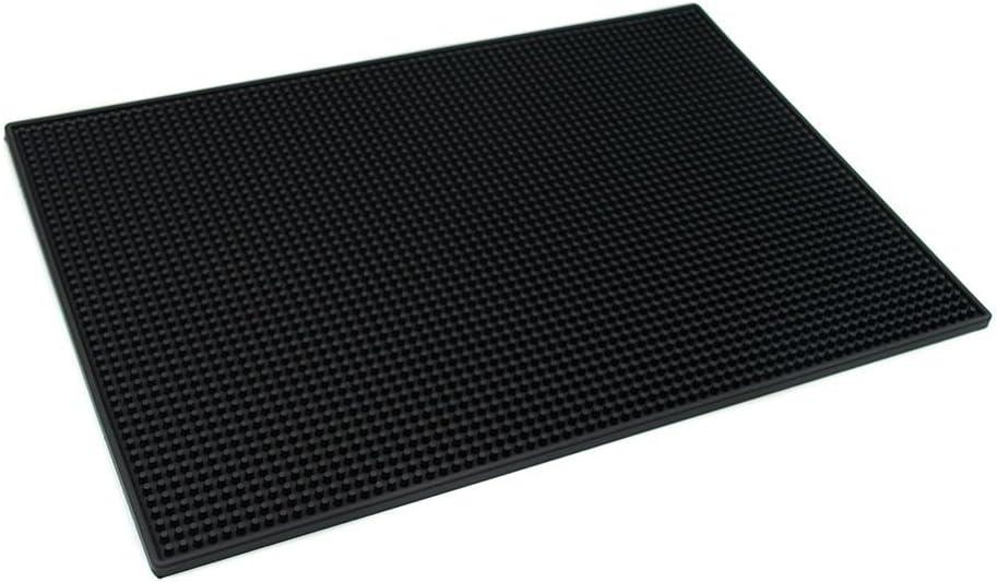 BARsics PVC Bar Service Mat for Cocktail Bartender 18x12 inches (Black)