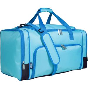 Wildkin Kids Weekender Duffel Bag  Carry-On Size for School, Travel, & Sleepovers (Aqua)
