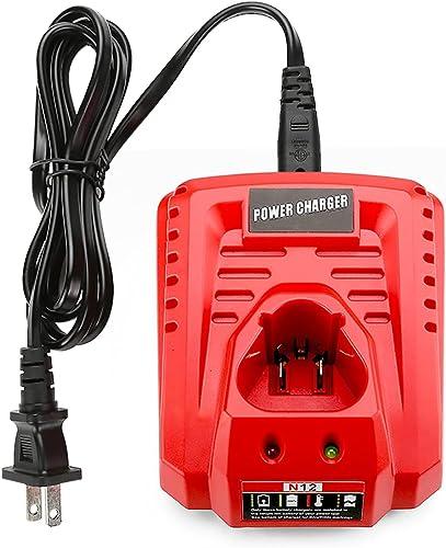 Ahomtikk 12V Rapid Charger Replacement for Milwaukee 12V Battery Charger 48-59-2401 Compatible with Milwaukee M 12 Lithium Battery 48-11-2411, 48-11-2412, 48-11-2420, 48-11-2440, 48-11-2460